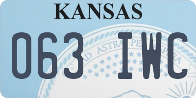 KS license plate 063IWC