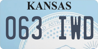 KS license plate 063IWD