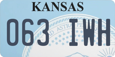KS license plate 063IWH