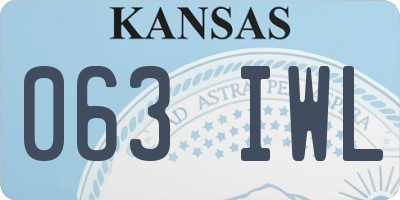 KS license plate 063IWL