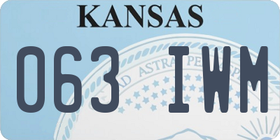 KS license plate 063IWM