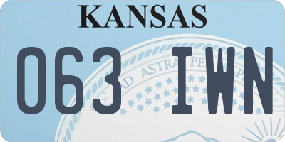 KS license plate 063IWN