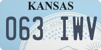 KS license plate 063IWV