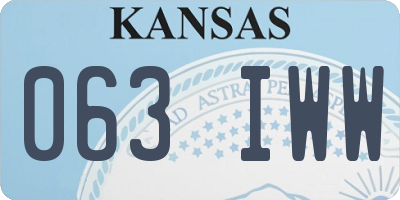 KS license plate 063IWW