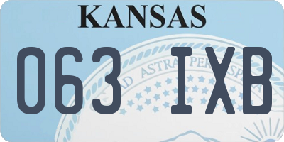 KS license plate 063IXB