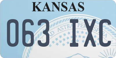 KS license plate 063IXC