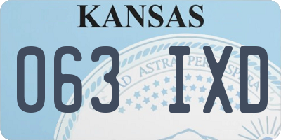 KS license plate 063IXD
