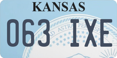 KS license plate 063IXE
