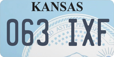 KS license plate 063IXF