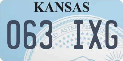 KS license plate 063IXG