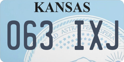 KS license plate 063IXJ