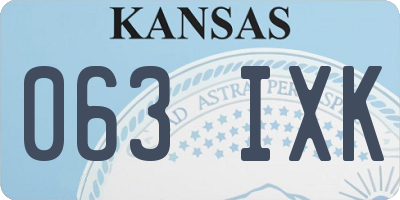 KS license plate 063IXK