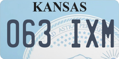KS license plate 063IXM