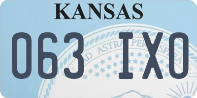 KS license plate 063IXO