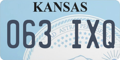 KS license plate 063IXQ