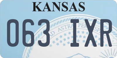 KS license plate 063IXR