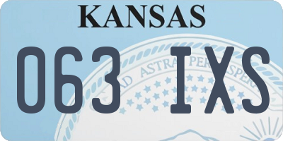 KS license plate 063IXS