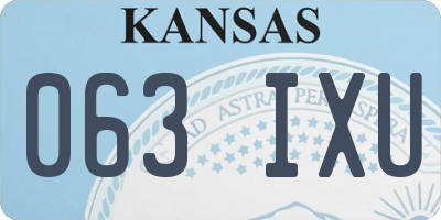 KS license plate 063IXU