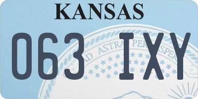 KS license plate 063IXY