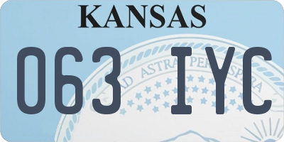 KS license plate 063IYC