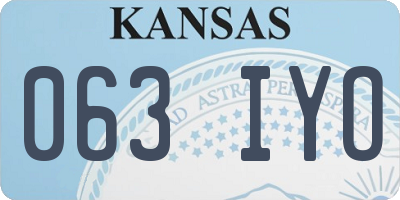 KS license plate 063IYO