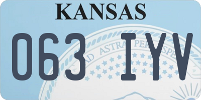 KS license plate 063IYV