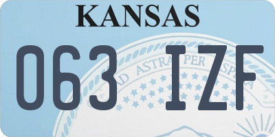 KS license plate 063IZF