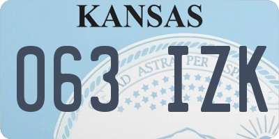 KS license plate 063IZK