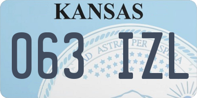 KS license plate 063IZL