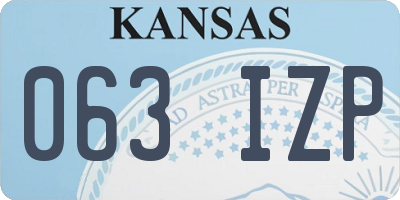 KS license plate 063IZP