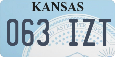 KS license plate 063IZT