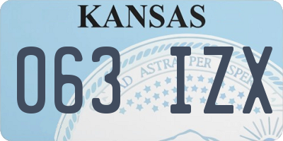 KS license plate 063IZX