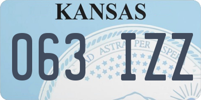 KS license plate 063IZZ