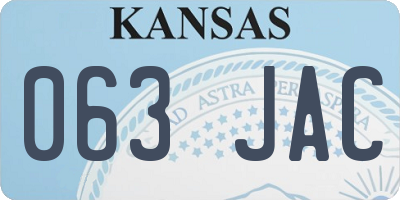 KS license plate 063JAC