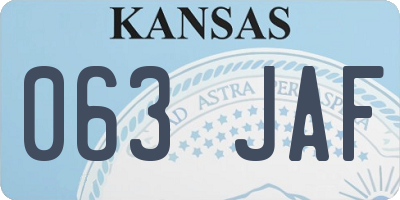 KS license plate 063JAF