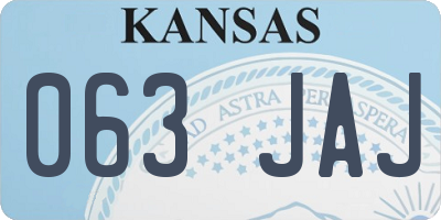 KS license plate 063JAJ