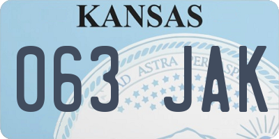 KS license plate 063JAK