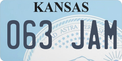 KS license plate 063JAM