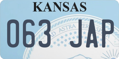 KS license plate 063JAP
