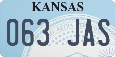 KS license plate 063JAS