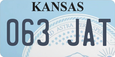 KS license plate 063JAT