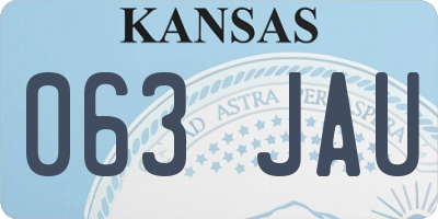 KS license plate 063JAU