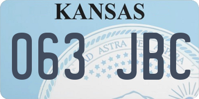 KS license plate 063JBC