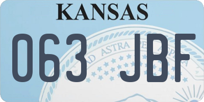 KS license plate 063JBF