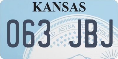 KS license plate 063JBJ