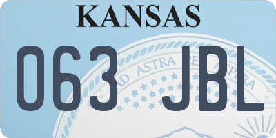 KS license plate 063JBL