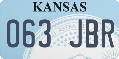 KS license plate 063JBR