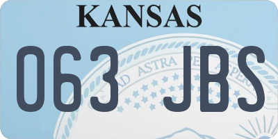 KS license plate 063JBS