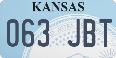 KS license plate 063JBT