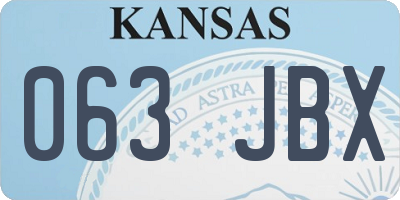 KS license plate 063JBX
